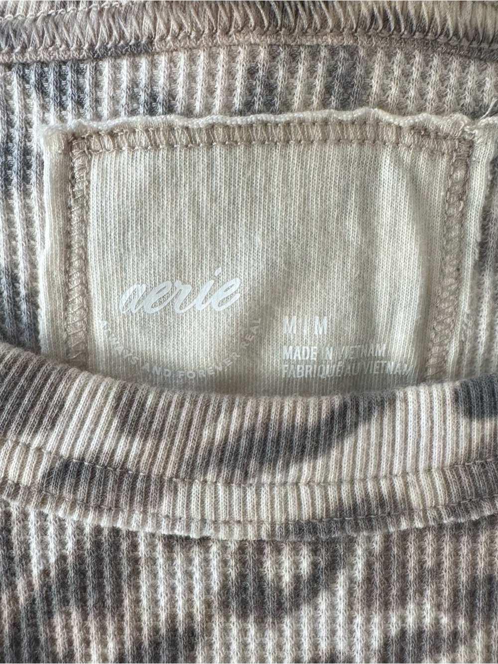 Aerie Essential Crew Leopard-Print Layering Longsleeve T-shirt Cozy Cotton-blend - Picture 5 of 9
